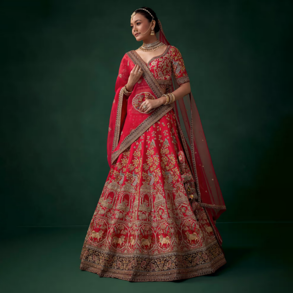 Elegant Bridal Embroidered Lehenga